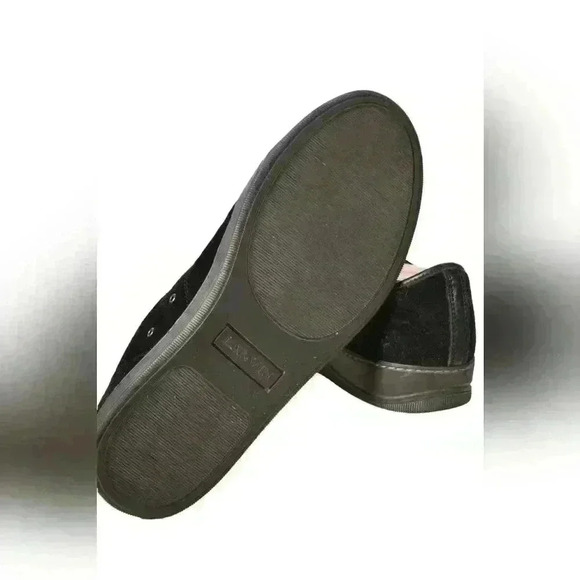 LANVIN Black Suede Calfskin DBB1 Captoe Sneaker 9US Italy - Picture 6 of 7